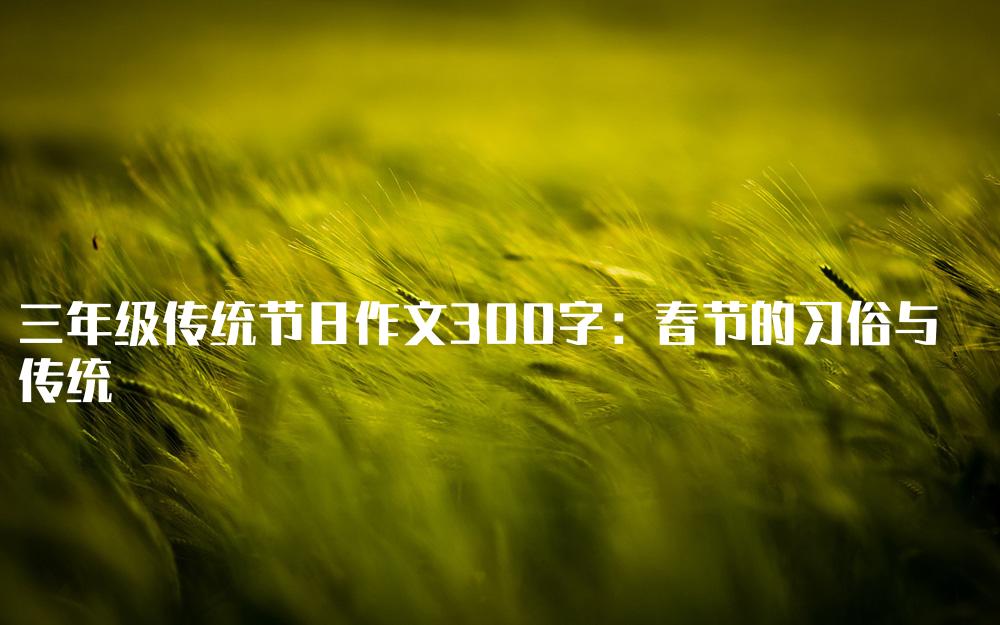 三年级传统节日作文300字：春节的习俗与传统