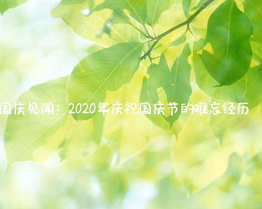 国庆见闻：2020年庆祝国庆节的难忘经历