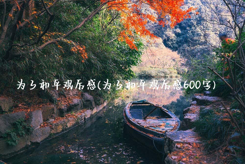 为了和平观后感(为了和平观后感600字)