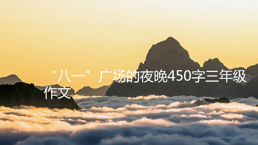 “八一”广场的夜晚450字三年级作文