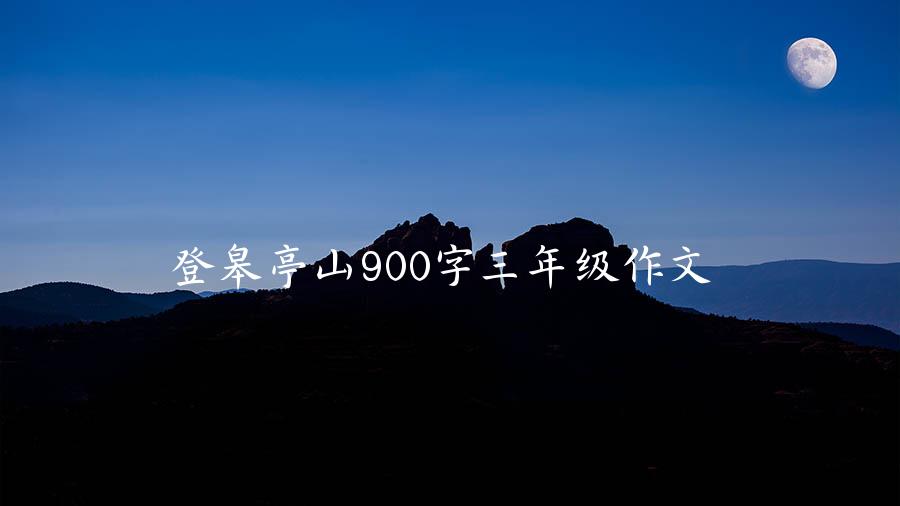 登皋亭山900字三年级作文