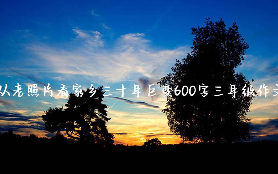 从老照片看家乡三十年巨变600字三年级作文