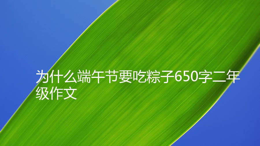 为什么端午节要吃粽子650字二年级作文