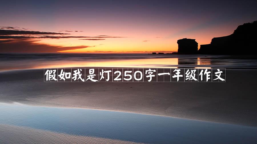 假如我是灯250字一年级作文