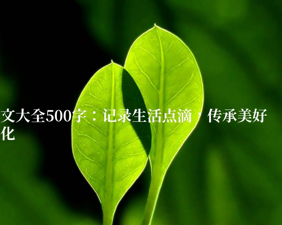 作文大全500字：记录生活点滴，传承美好文化