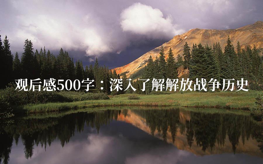 观后感500字：深入了解解放战争历史