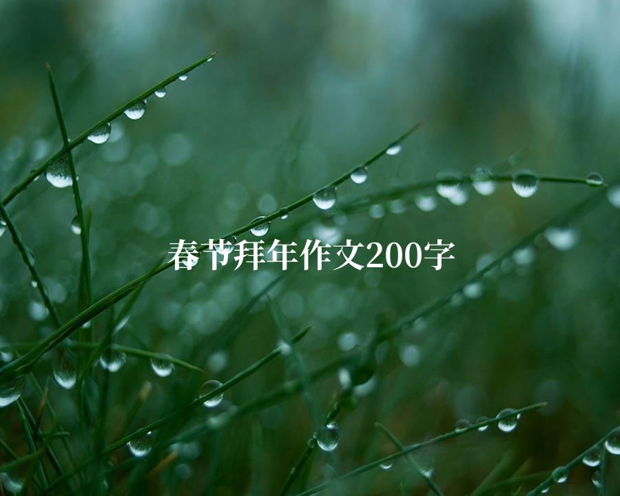 春节拜年作文200字