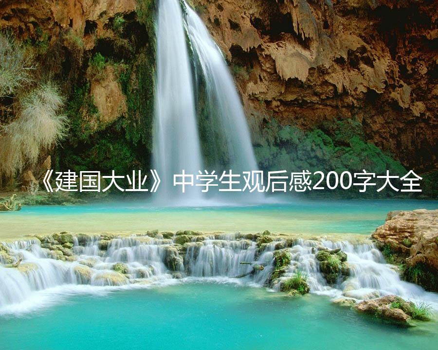 《建国大业》中学生观后感200字大全